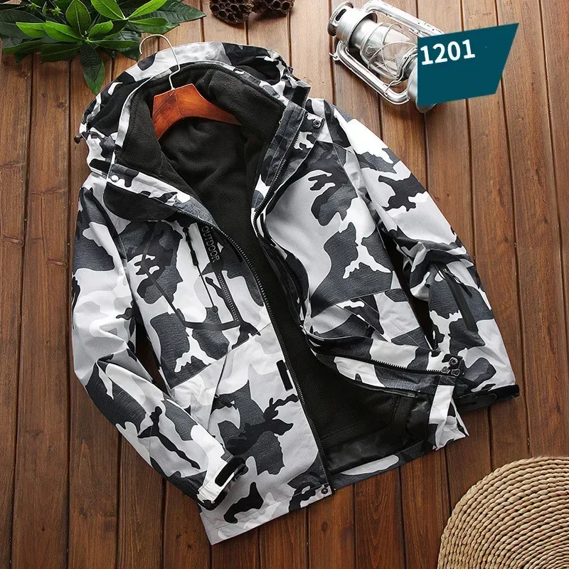 Waterproof Men's 2 In 1 Jacket - Softshell Fleece Hiking - Image 12