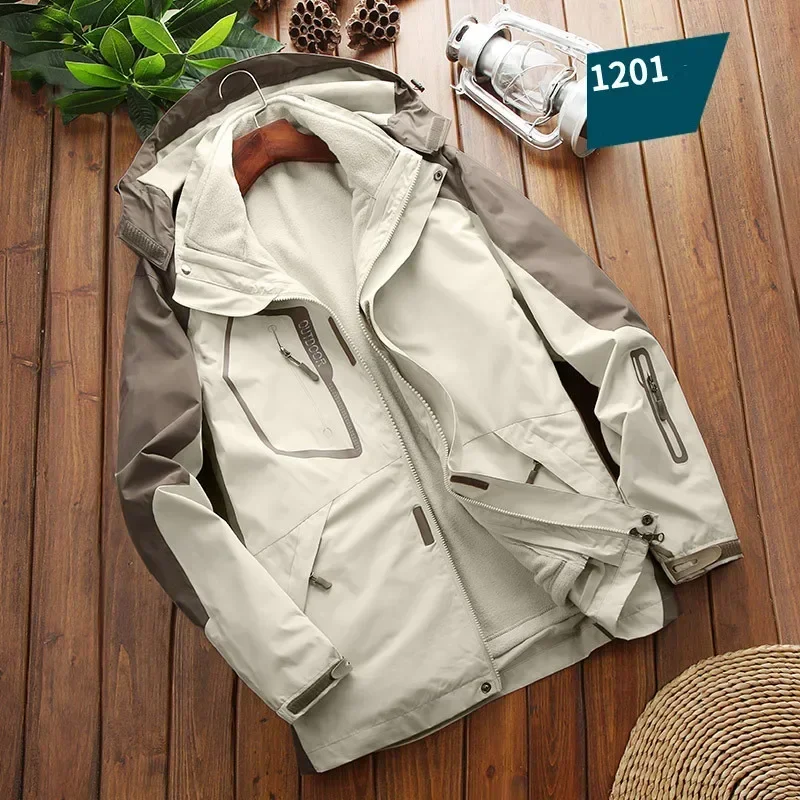 Waterproof Men's 2 In 1 Jacket - Softshell Fleece Hiking - Image 13