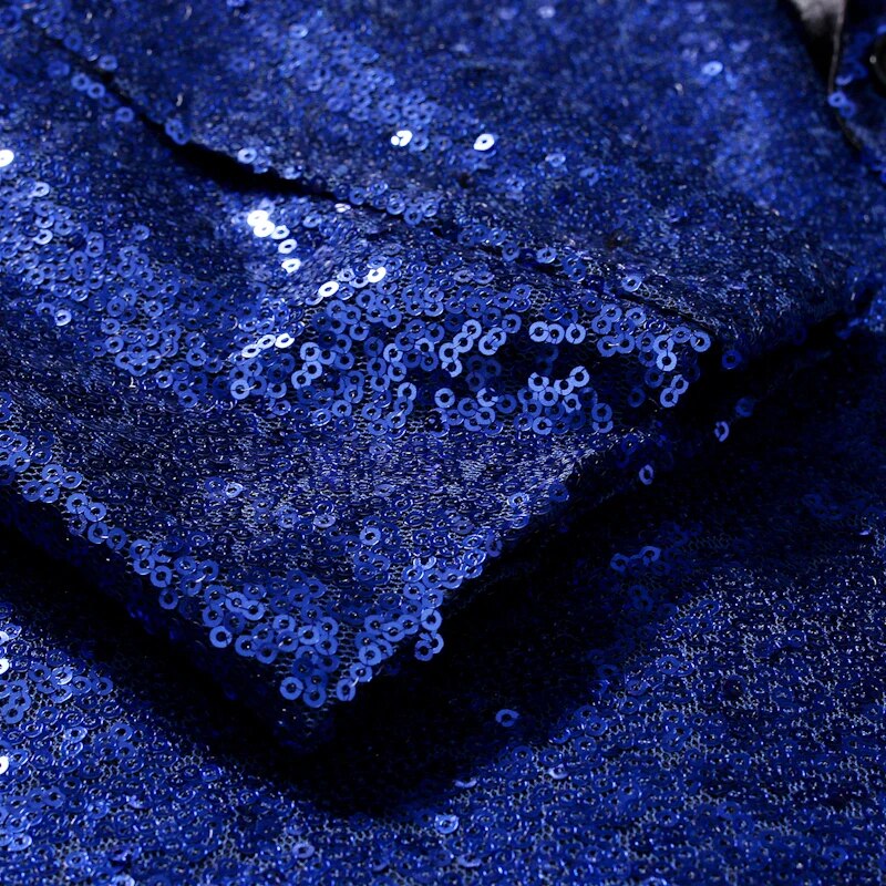 Waterproof men’s blazer jacket – fleece-lined, shiny gold sequin, for formal and casual occasions - Image 3