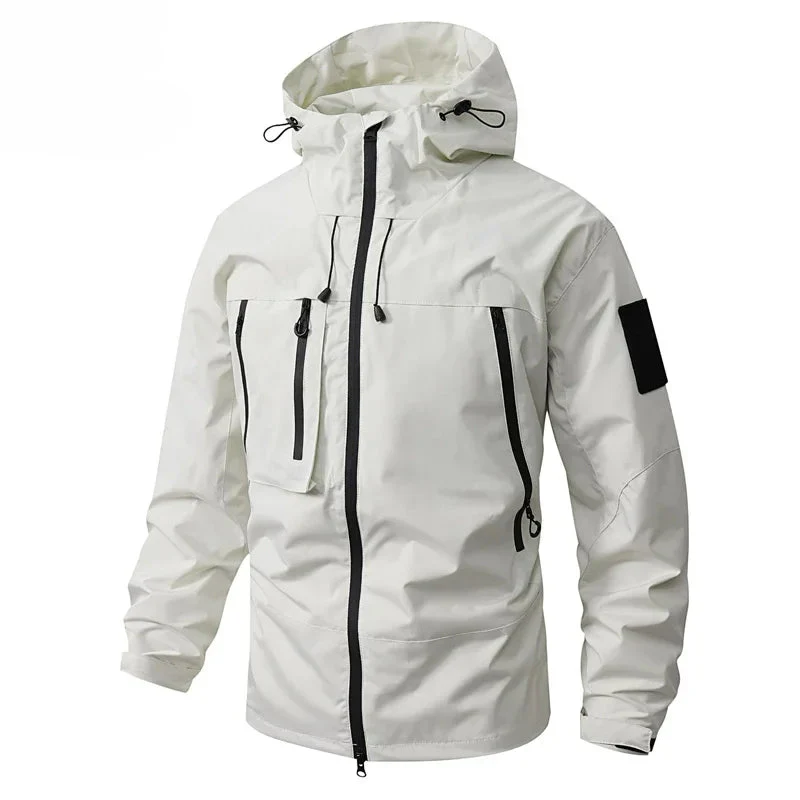 Waterproof Men's Hiking Jacket - Oversized Hooded Polyester - Image 14