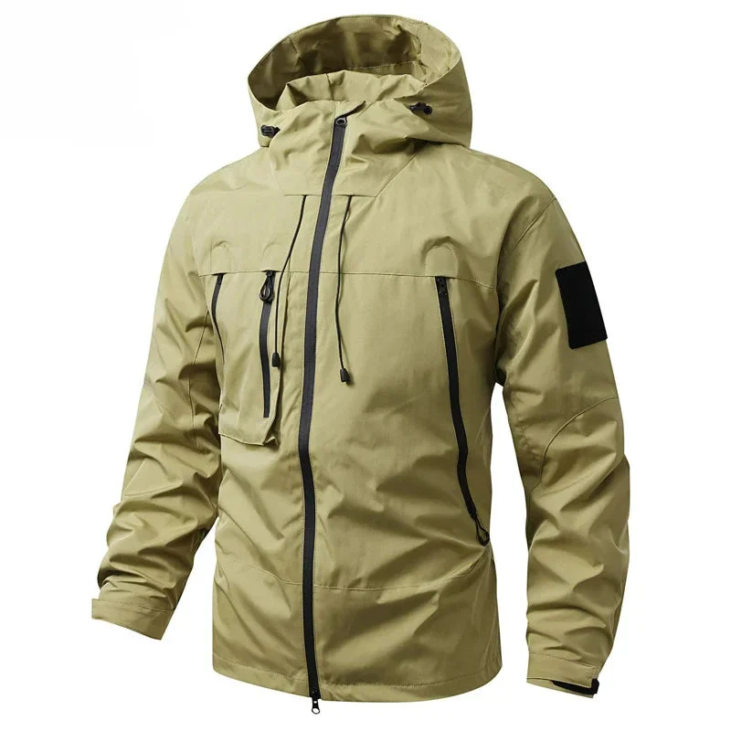 Waterproof Men's Hiking Jacket - Oversized Hooded Polyester - Image 16