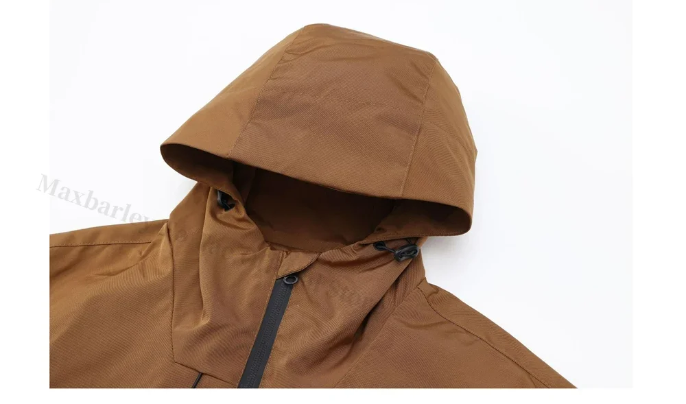 Waterproof Men's Hiking Jacket - Oversized Hooded Polyester - Image 5
