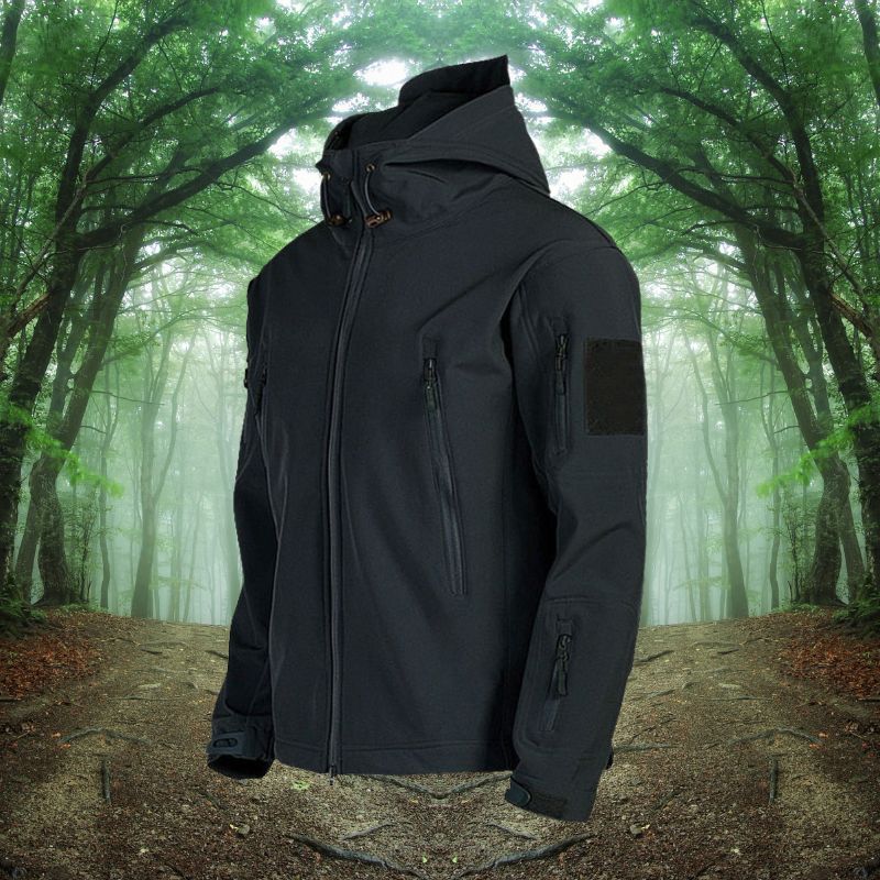 Waterproof Men's Outdoor Jacket - Military Cut, Poly Blend