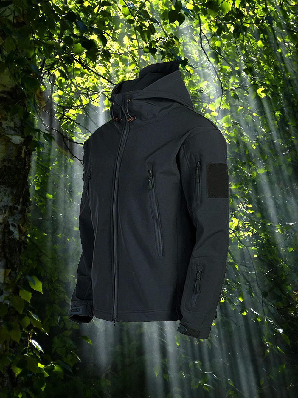Waterproof Men's Outdoor Jacket - Military Cut, Poly Blend - Image 7