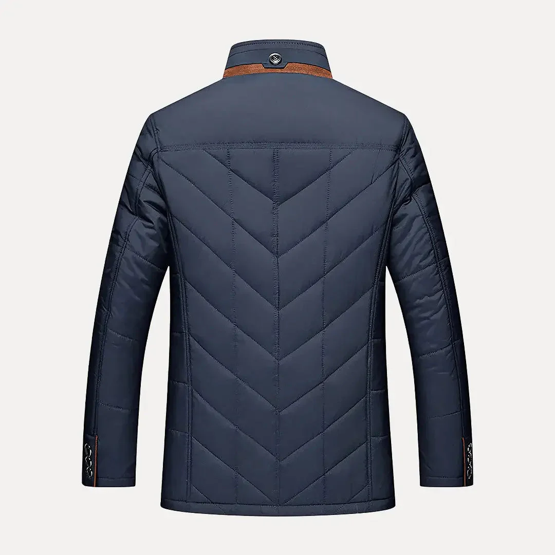 Waterproof Men's Padded Jacket - Hip Length, Recycled Poly - Image 2