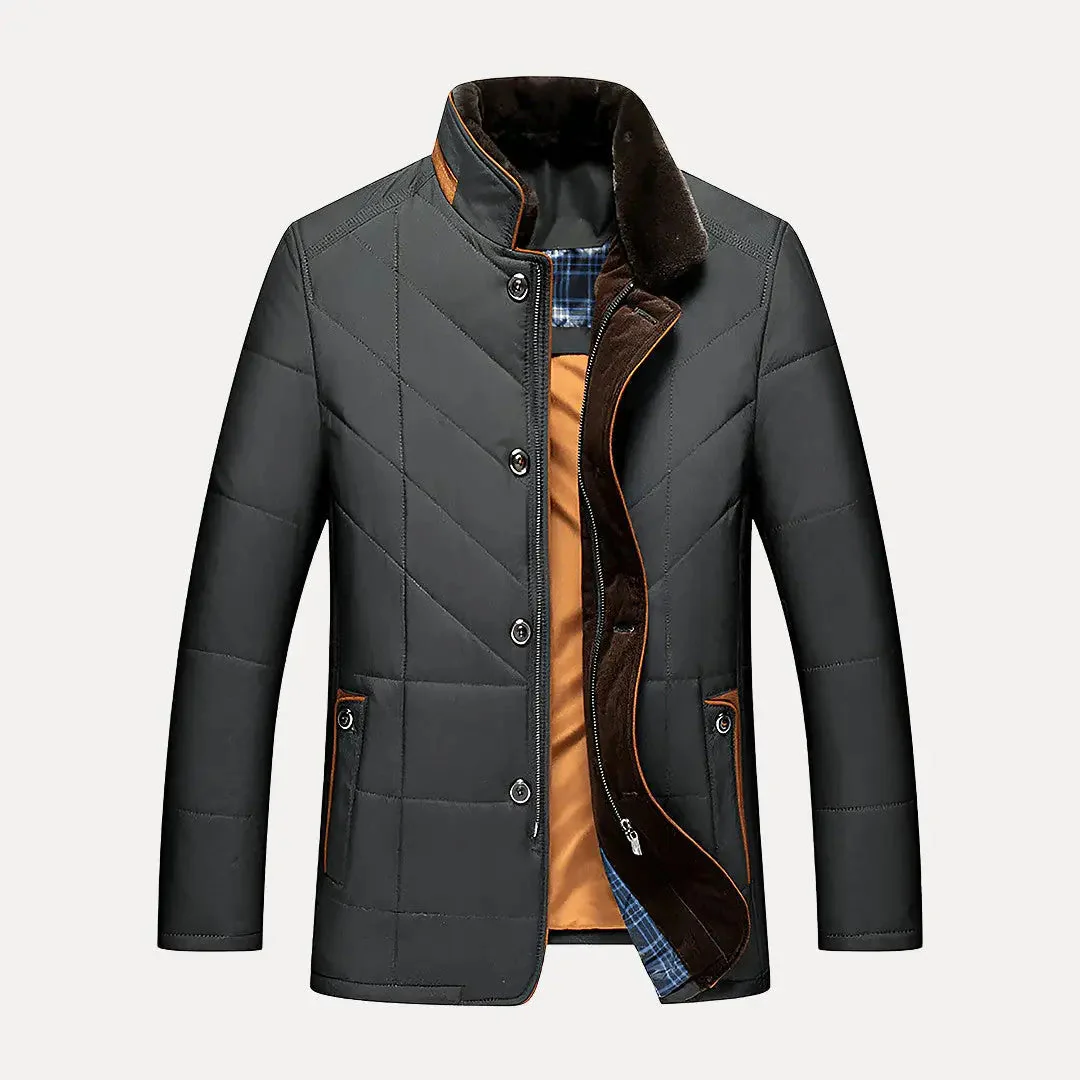Waterproof Men's Padded Jacket - Hip Length, Recycled Poly - Image 3