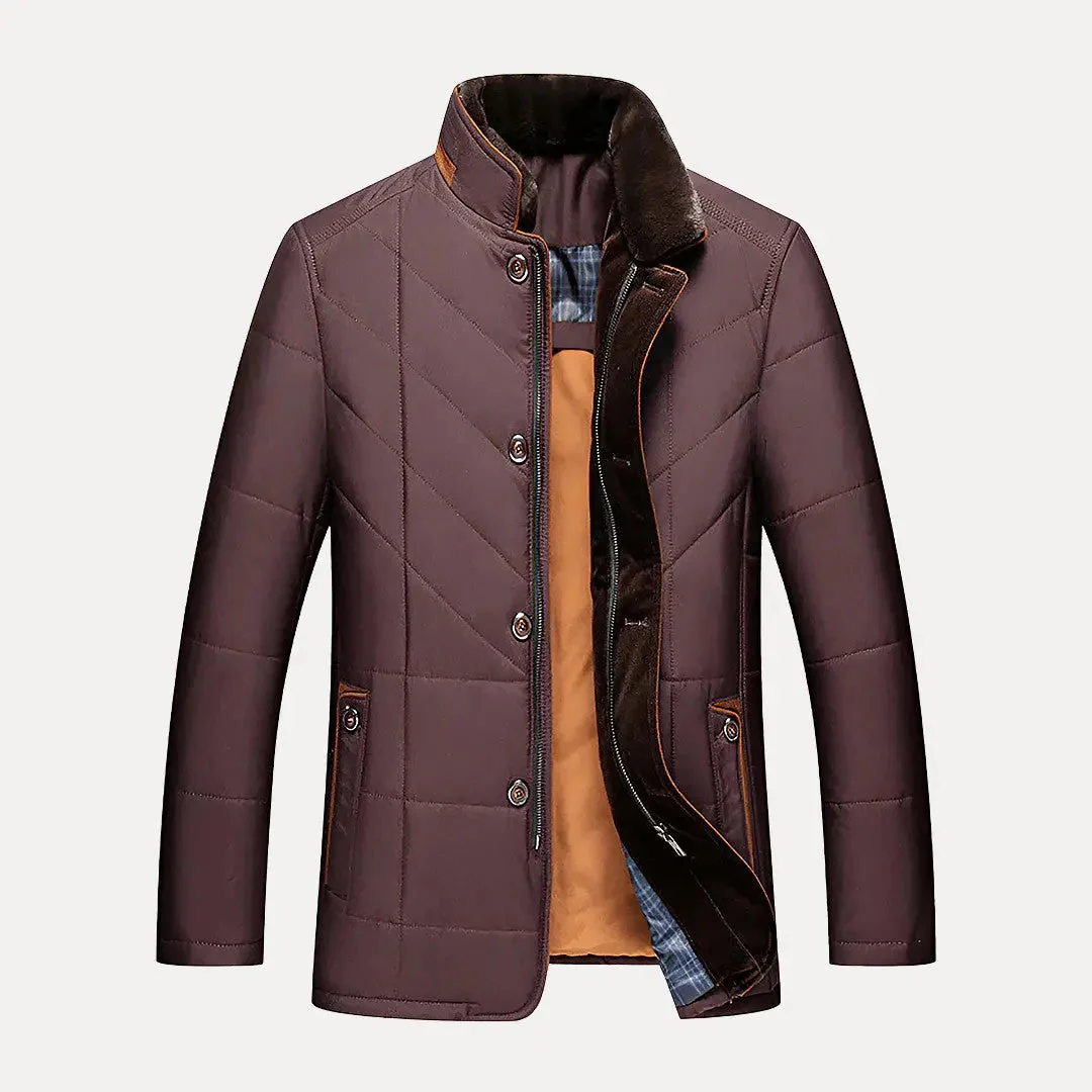 Waterproof Men's Padded Jacket - Hip Length, Recycled Poly - Image 4