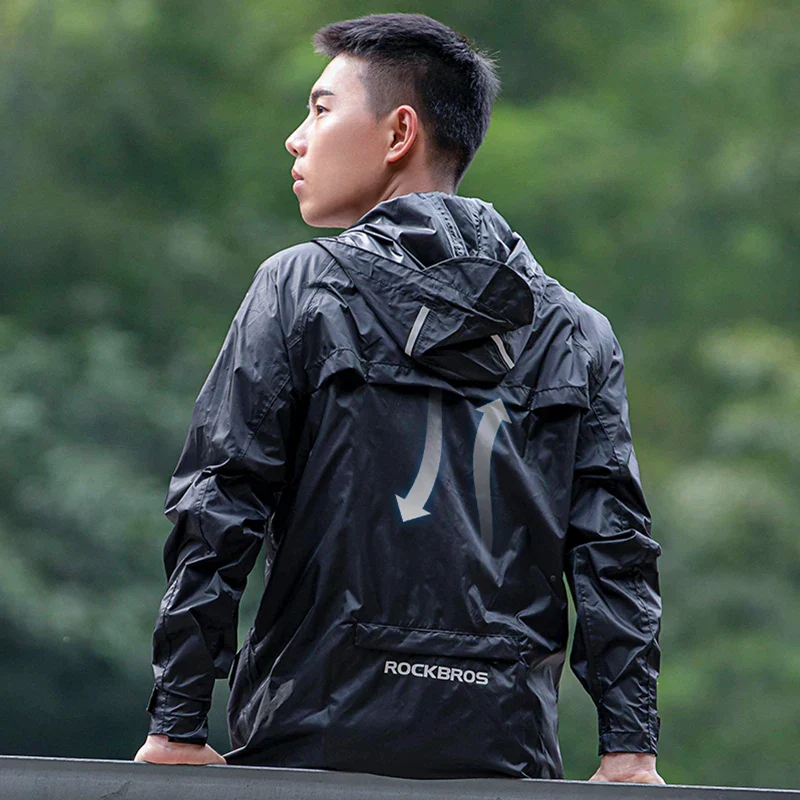 Waterproof Mens Cycling Jacket - Hooded, Nylon, For Rain - Image 5