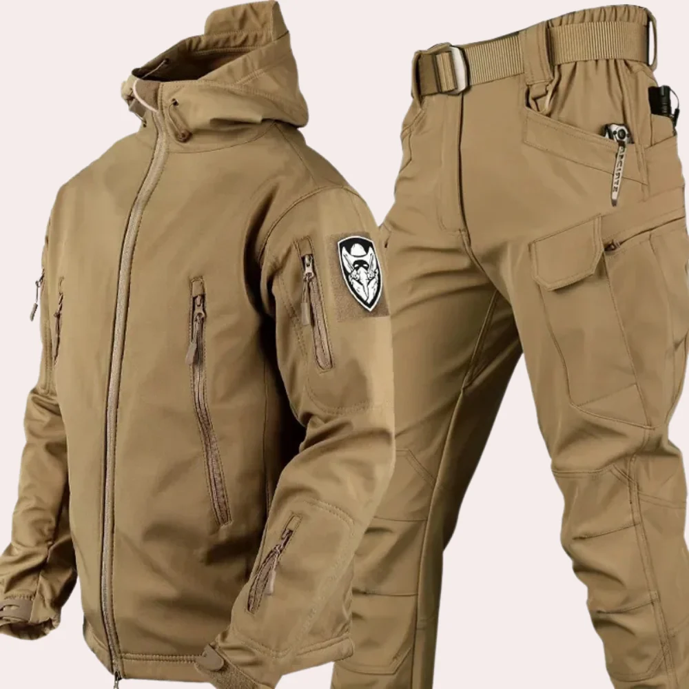 Waterproof men's outdoor set – durable hooded jacket and pants, for adventure