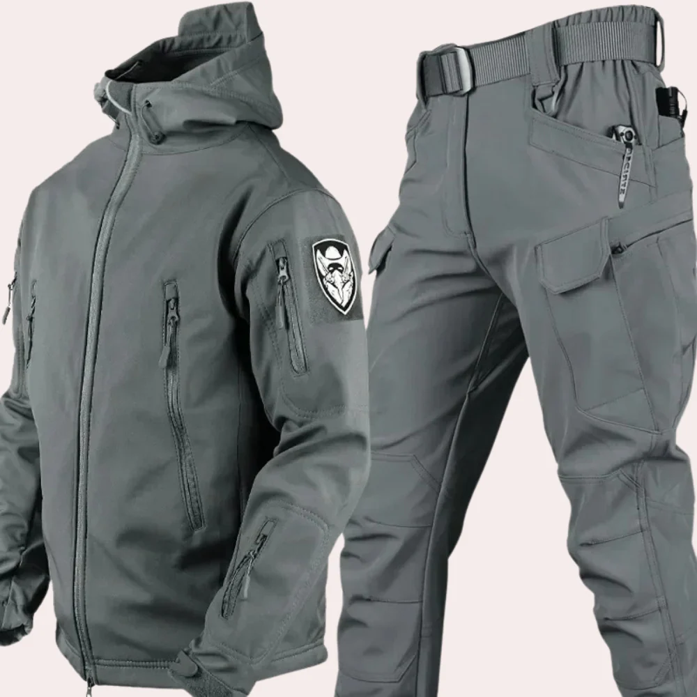 Waterproof men's outdoor set – durable hooded jacket and pants, for adventure - Image 2