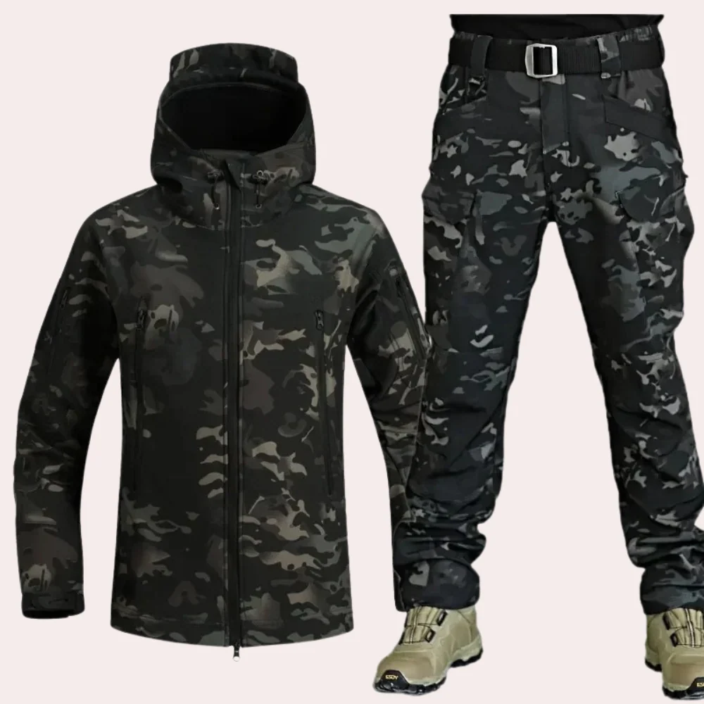 Waterproof men's outdoor set – durable hooded jacket and pants, for adventure - Image 3