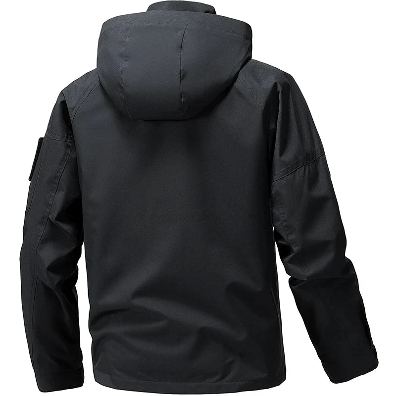 Waterproof Relaxed Men's Jacket - Hooded Polyester, Camping - Image 5