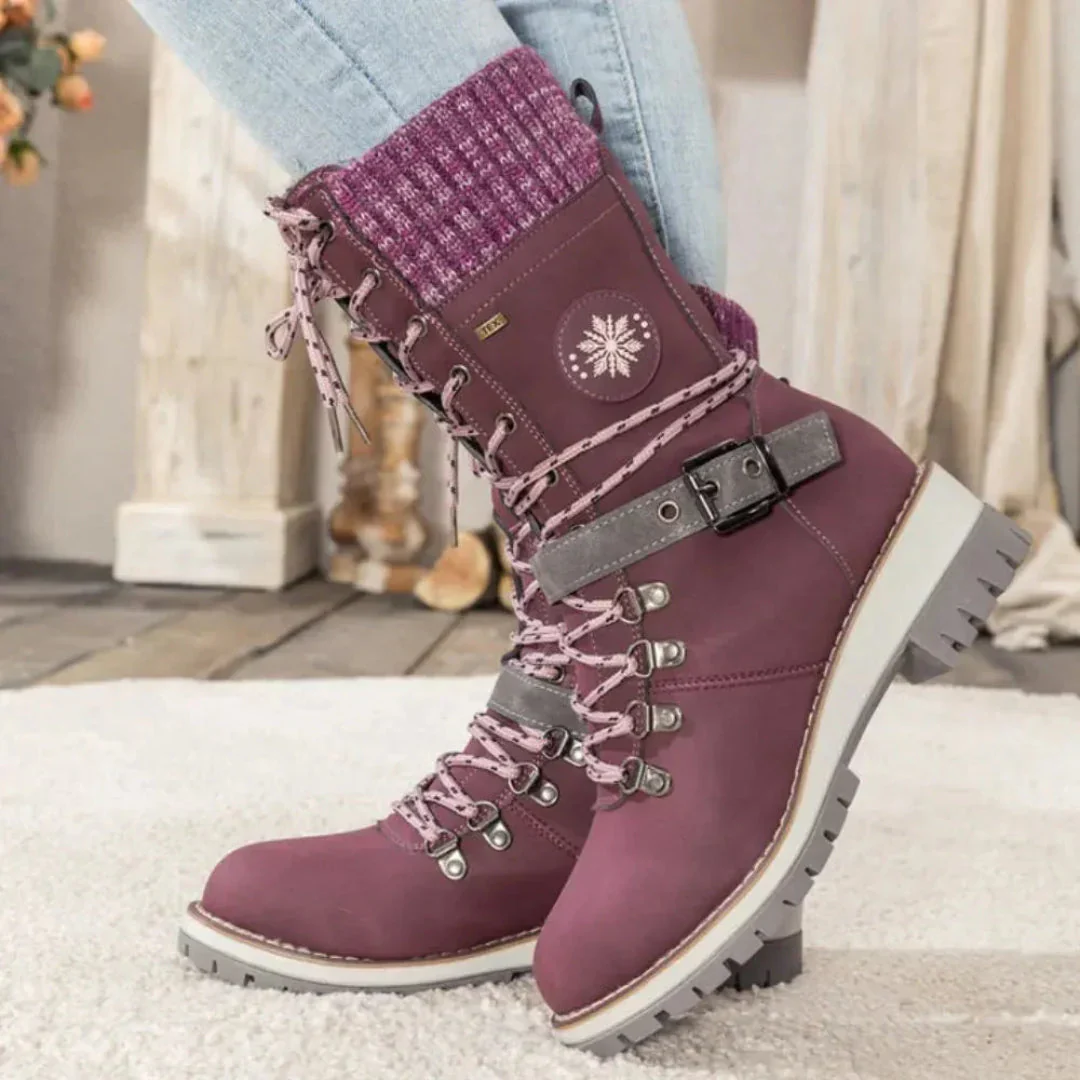 Waterproof Women’s Snow Boots - Lace-Up Shaft, Knit Cuff - Image 5