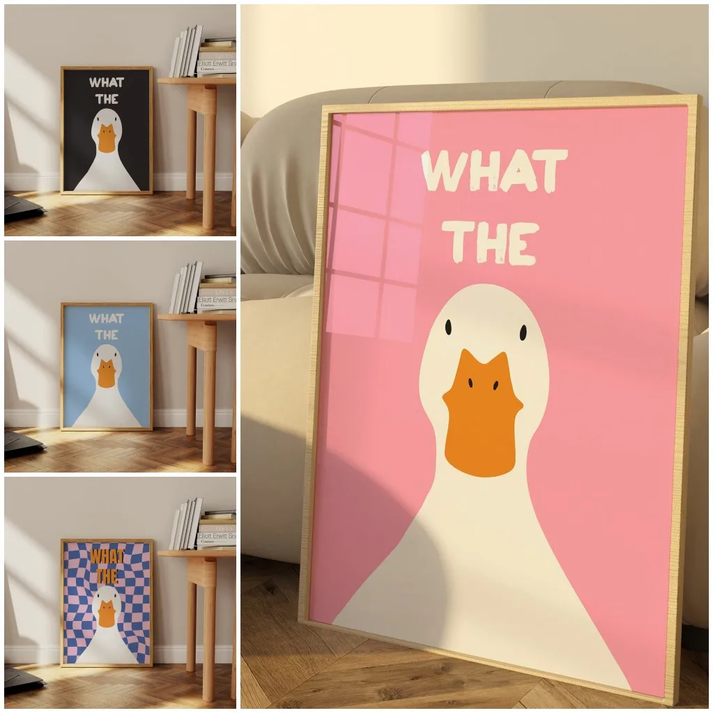 What The Duck Canvas Print Poster Waterproof Dorm Bedroom