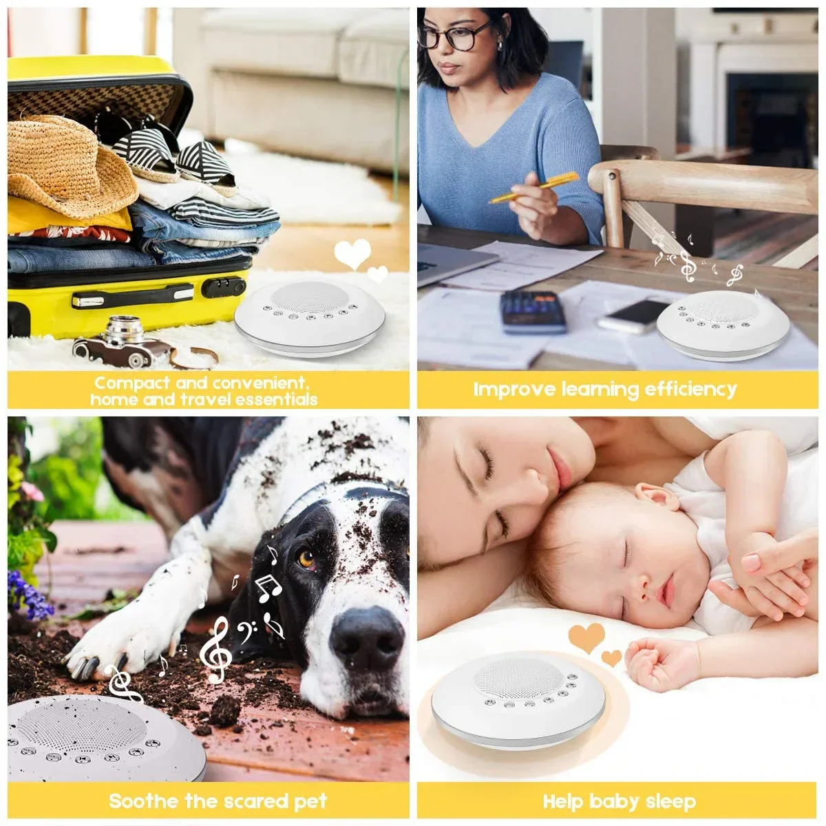 White Noise Machine USB Rechargeable Portable Baby Sound Machine 28 Soothing Sounds Memory Fall 2025 Calming Sleep Aid - Image 5
