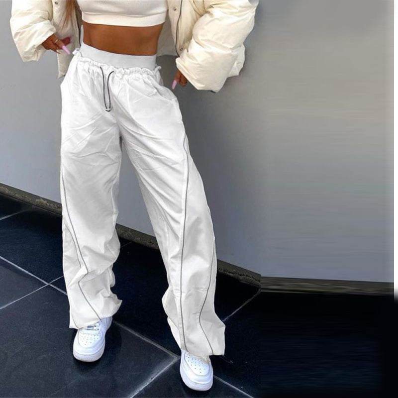 White Track Pants for Men, Comfortable Mens Sweatpants with Adjustable Waist and Pockets, Athletic Casual Wear - Image 4