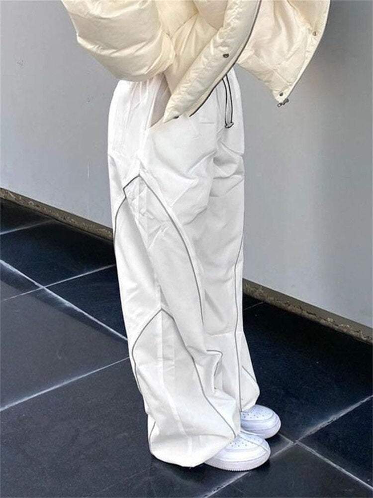 White Track Pants for Men, Comfortable Mens Sweatpants with Adjustable Waist and Pockets, Athletic Casual Wear - Image 6