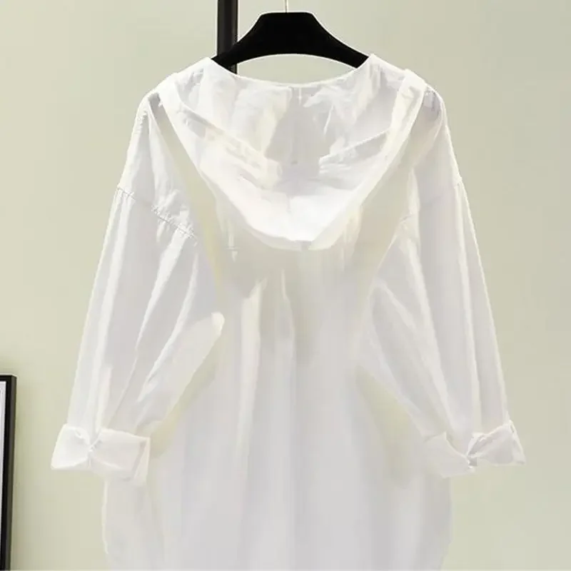 Women's Blouse in Soft Cotton with Hood, Casual Relaxed Fit for Everyday Comfort and Style - Image 5