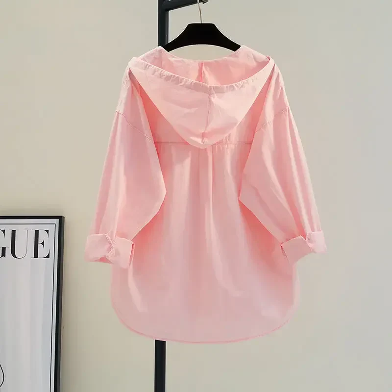 Women's Blouse in Soft Cotton with Hood, Casual Relaxed Fit for Everyday Comfort and Style - Image 6