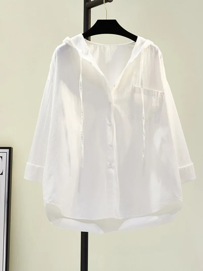 Women's Blouse in Soft Cotton with Hood, Casual Relaxed Fit for Everyday Comfort and Style - Image 8