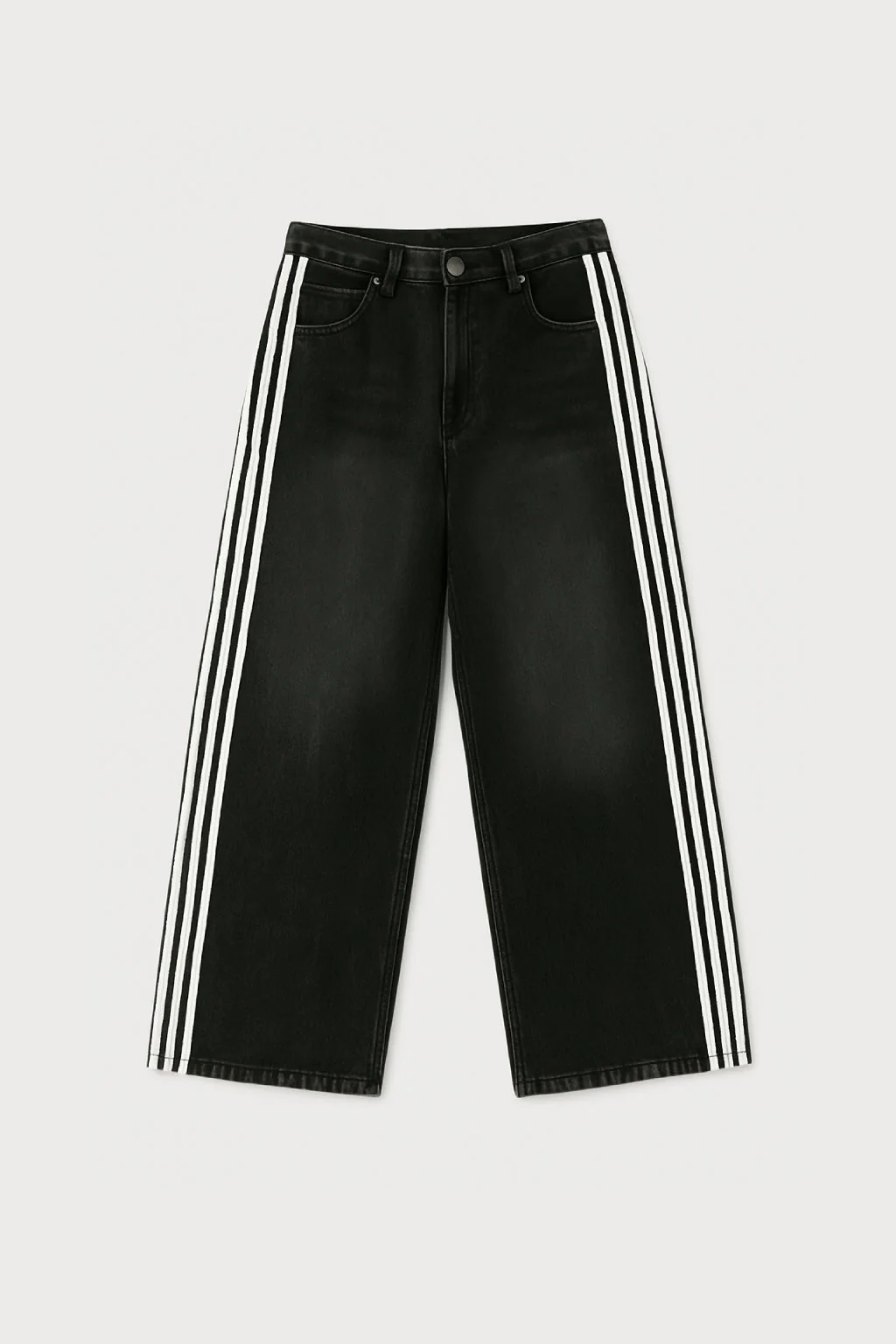 Wide Leg Jeans with Embroidered Cross Design, Unisex Y2K Style, Comfortable Baggy Fit, Sizes S to 3XL - Image 2