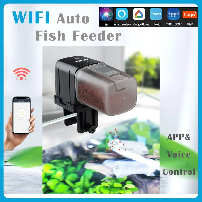 WiFi Fish Feeder 2L Hopper Automatic Aquarium Feeder Smart Home 2025 App And Voice Control Scheduled Feeding