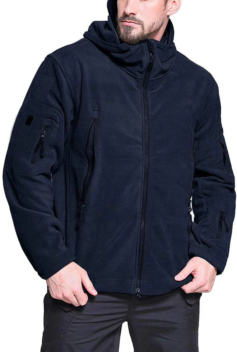 Windproof Men's Fleece Jacket - Hooded Insulating Hiking - Image 16