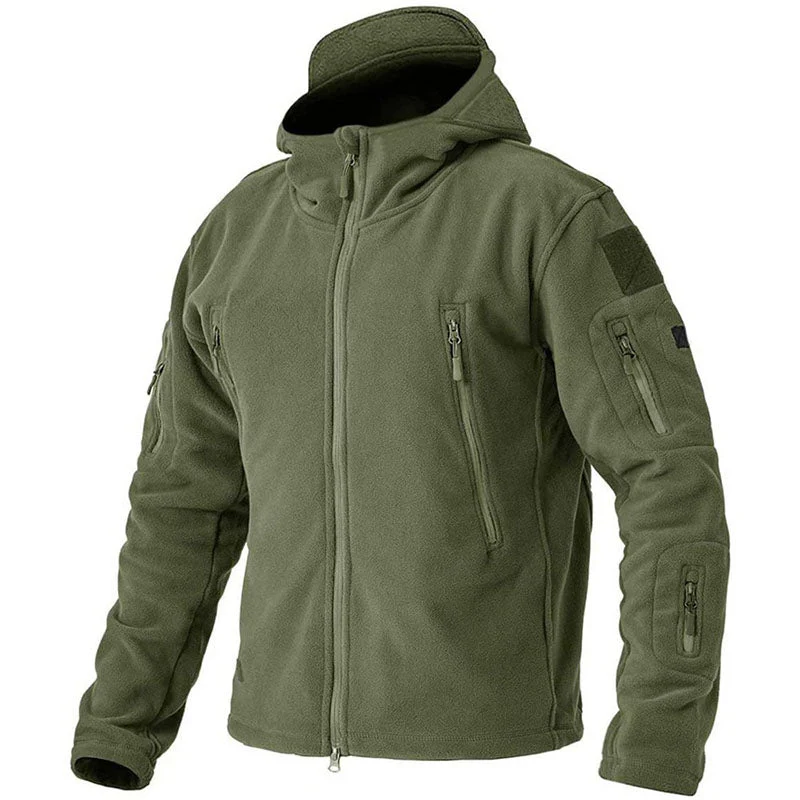 Windproof Men's Fleece Jacket - Hooded Insulating Hiking - Image 8