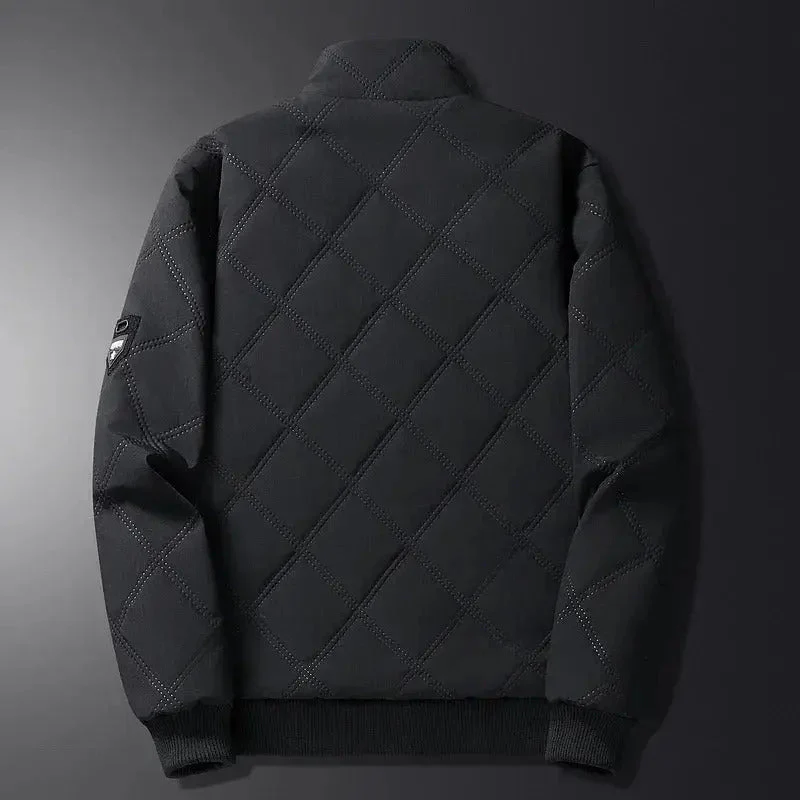 Windproof Men’s Jacket - Quilted Bomber Fleece Lined Hiking - Image 2