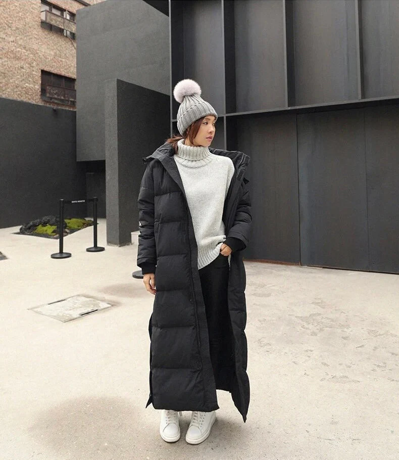 Windproof Oversized Women's Maxi Coat - Quilted Insulated - Image 5