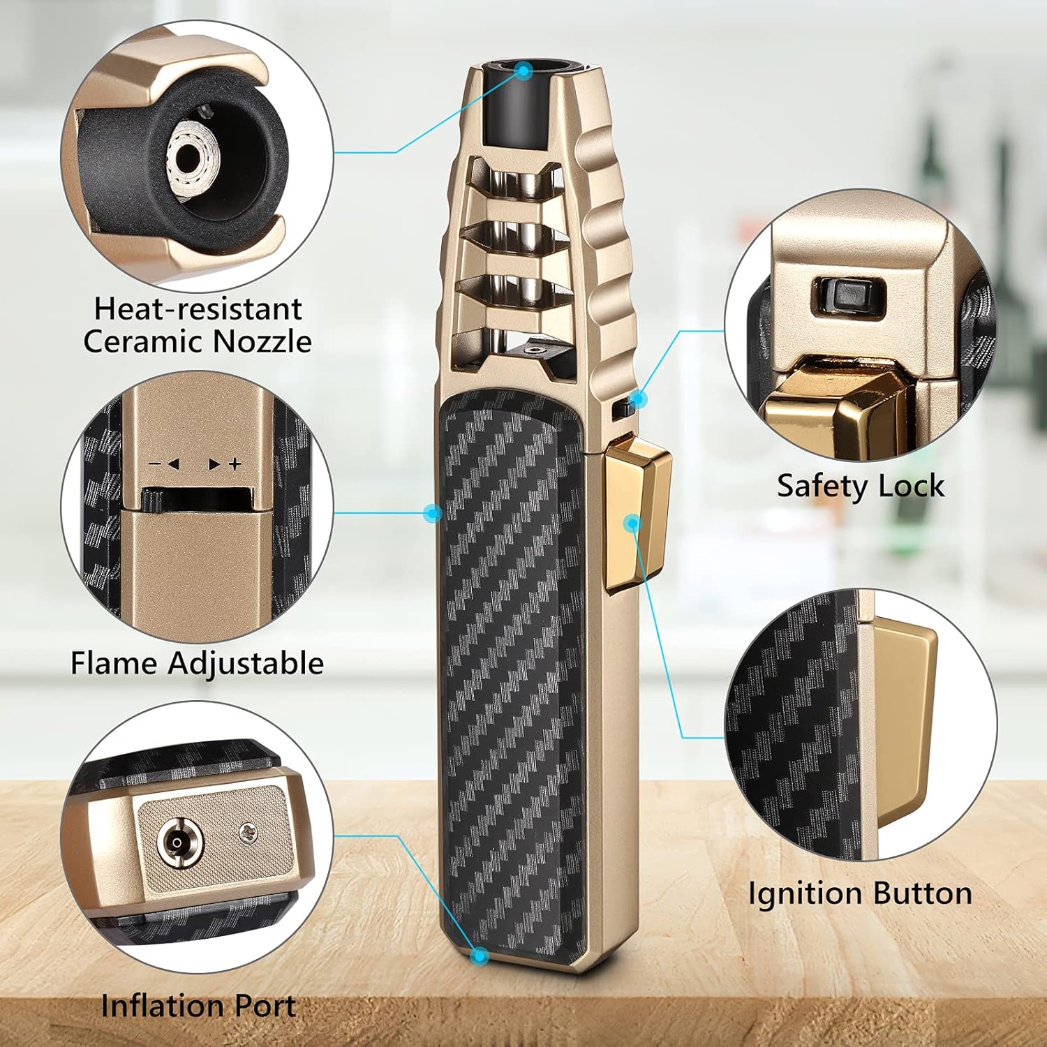 Windproof Torch Lighter Culinary Torch Fall 2025 Gift - Image 2