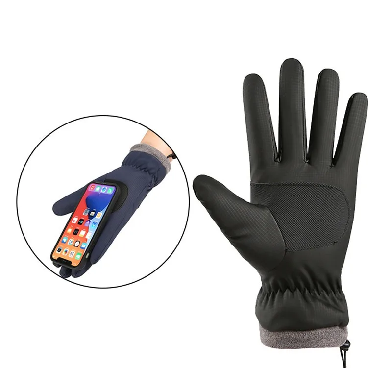Winter Gloves Grey Thermal Ski Gloves Winter Essentials 2026 Touchscreen Compatible Windproof Waterproof Anti Slip - Image 2