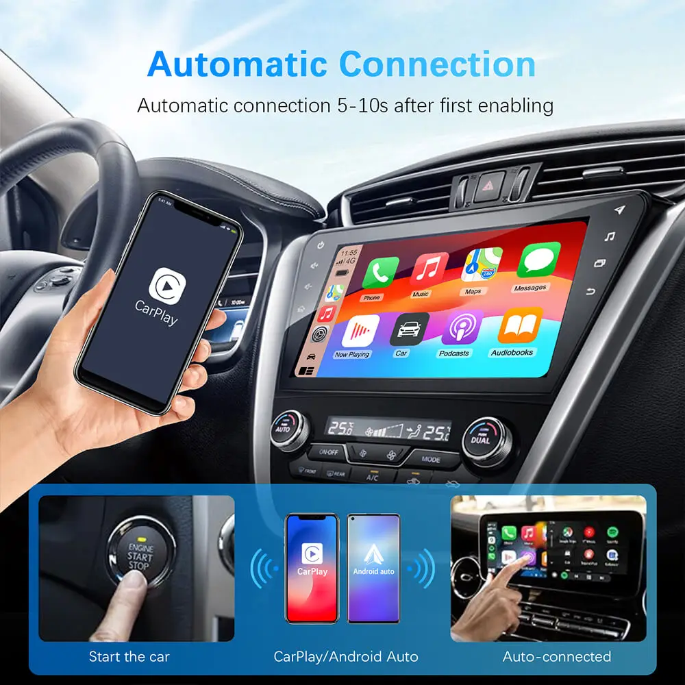 Wireless CarPlay AI Box 2in1 Android Auto Dongle Plug and Play Car Radio Upgrade 99 Percent Car Compatibility Fall 2025 - Image 5