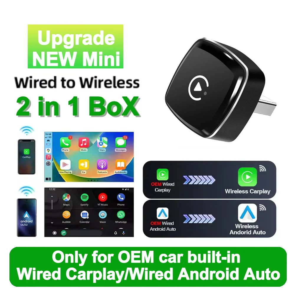 Wireless CarPlay AI Box 2in1 Android Auto Dongle Plug and Play Car Radio Upgrade 99 Percent Car Compatibility Fall 2025 - Image 7