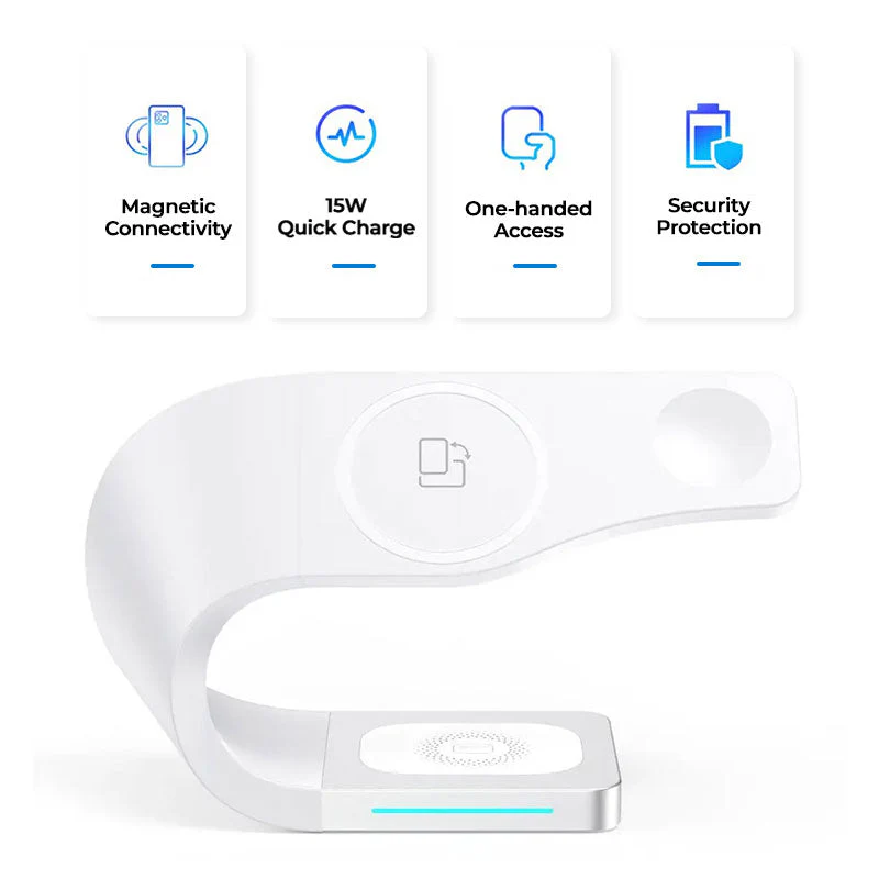 Wireless Charging Station 4 In 1 MagSafe Black Minimalist - Image 2