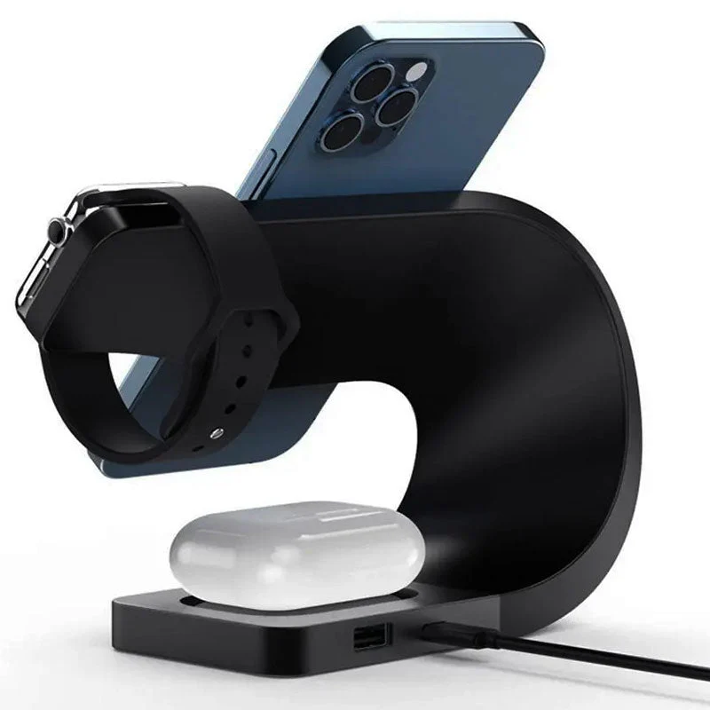 Wireless Charging Station 4 In 1 MagSafe Black Minimalist - Image 4