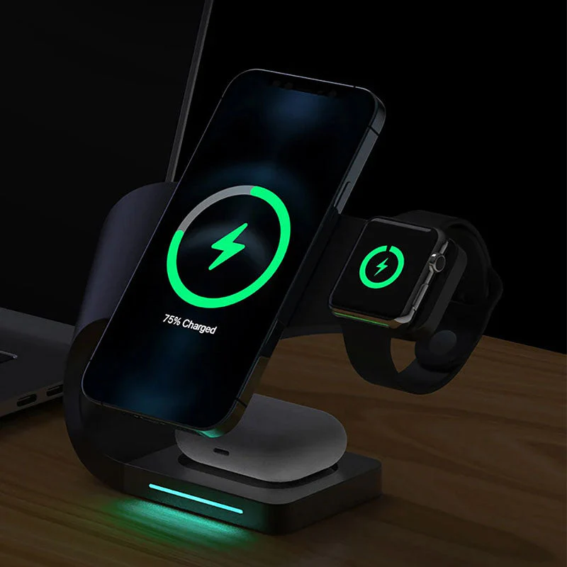 Wireless Charging Station 4 In 1 MagSafe Black Minimalist - Image 6