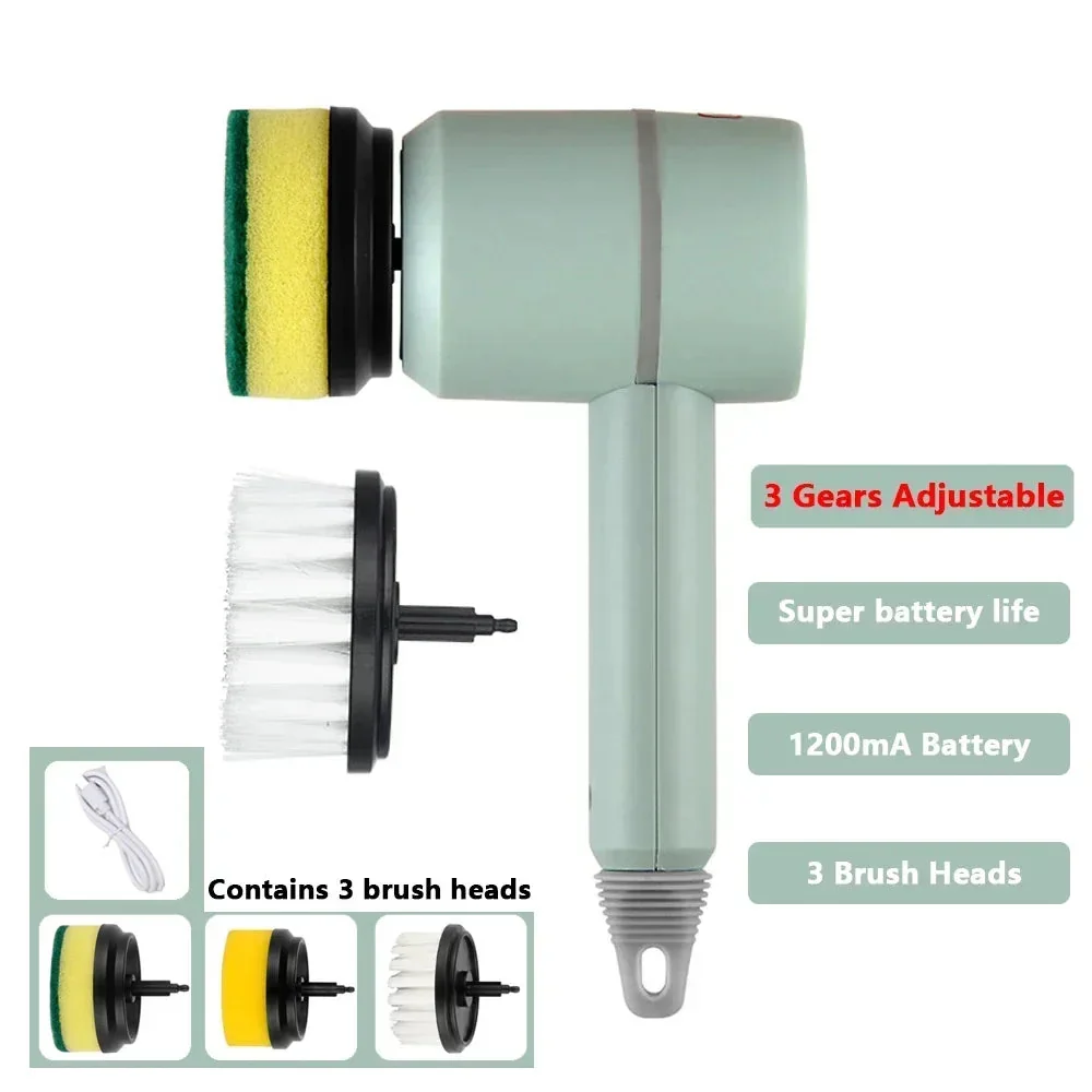 Wireless Electric Cleaning Brush USB Rechargeable Scrubber for Kitchen and Bathroom Cleaning, 3 Speed Professional Tool - Image 5