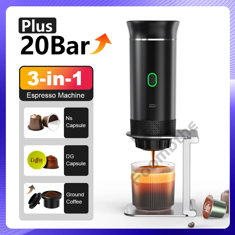 Portable Espresso Machine Wireless 3 In 1 Travel Car Camp