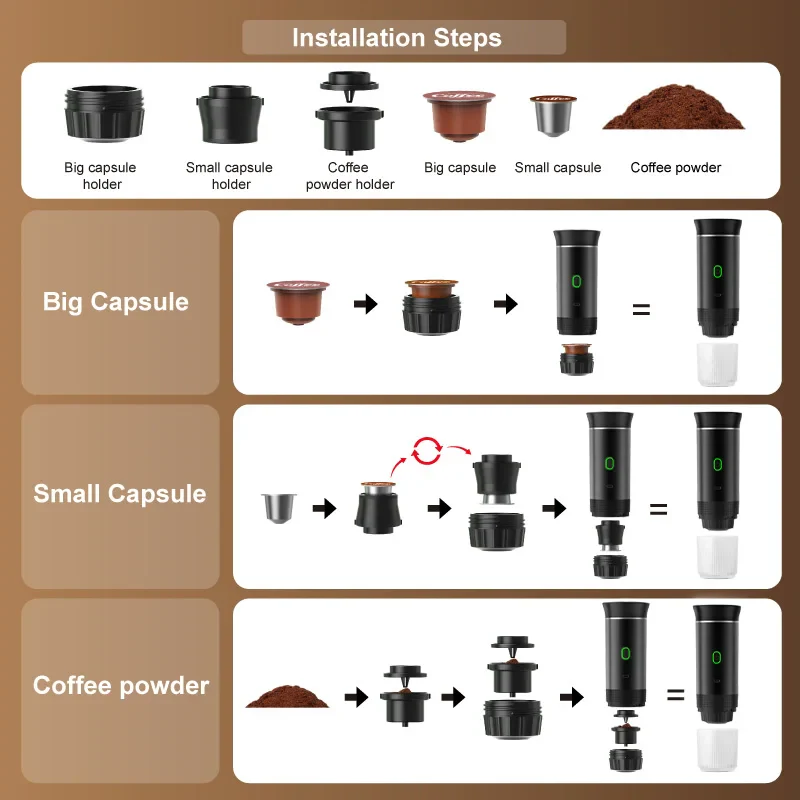 Portable Espresso Machine Wireless 3 In 1 Travel Car Camp - Image 13