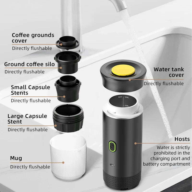 Portable Espresso Machine Wireless 3 In 1 Travel Car Camp - Image 14