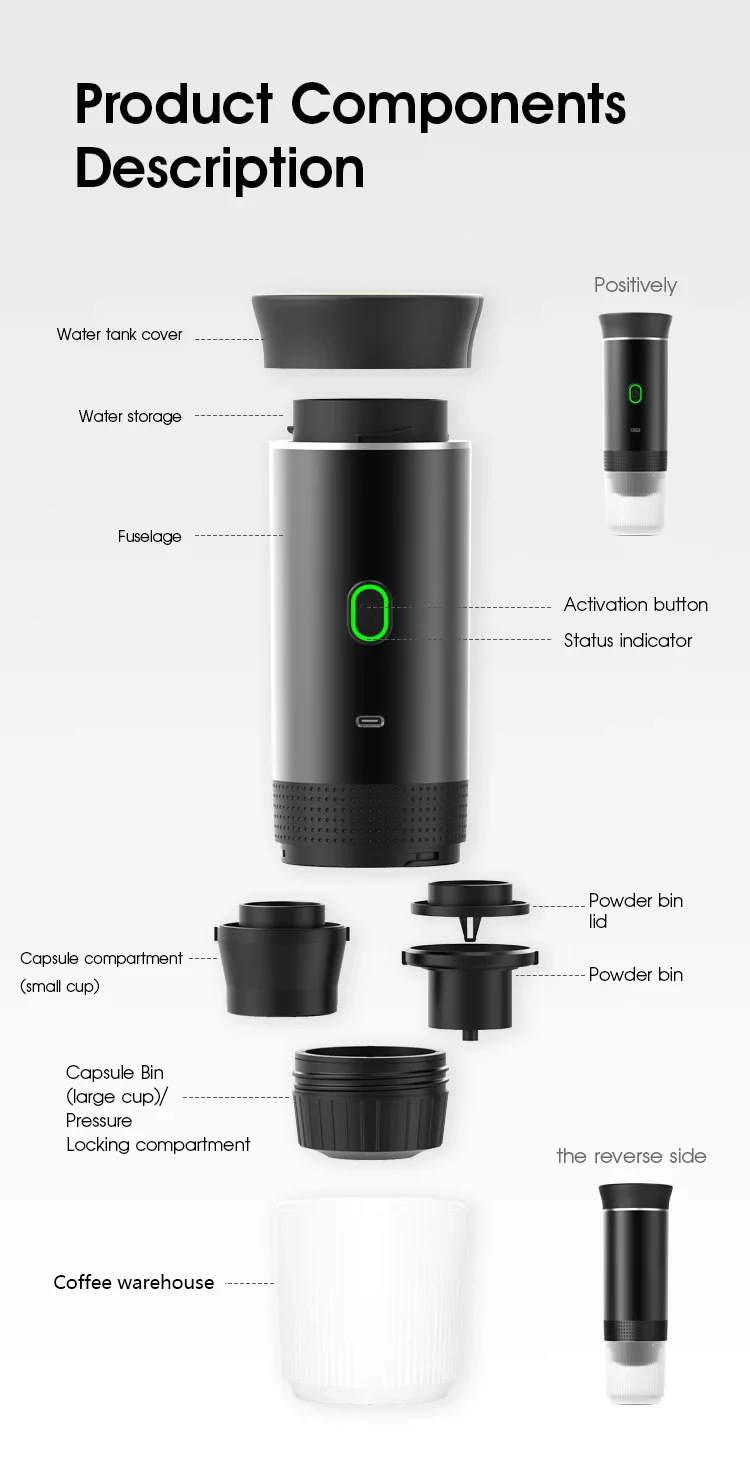 Portable Espresso Machine Wireless 3 In 1 Travel Car Camp - Image 20