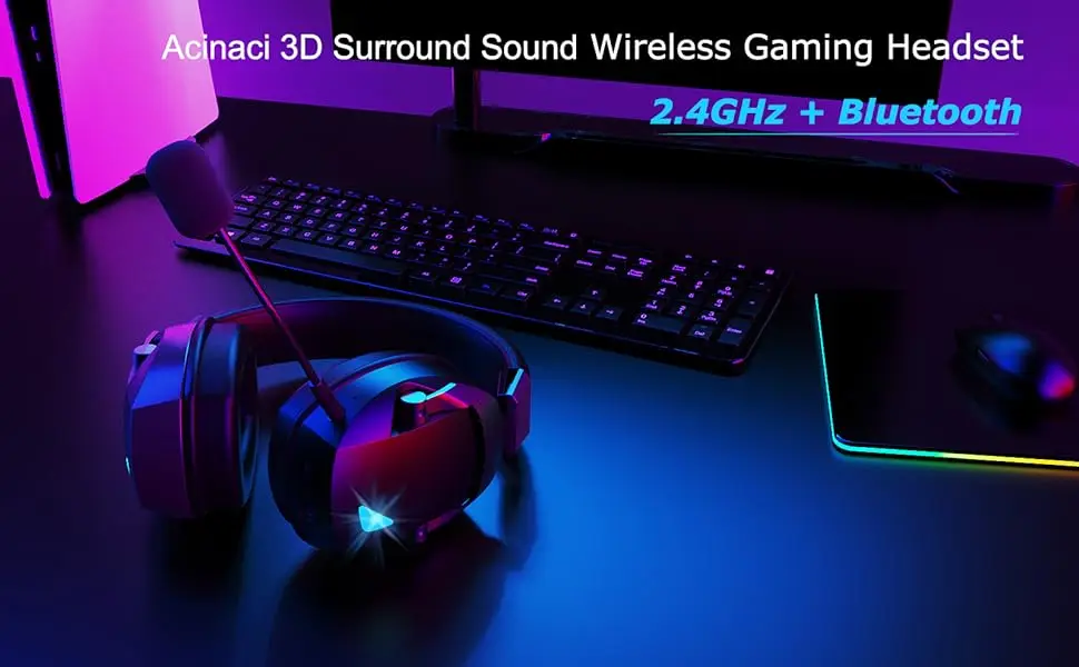 Wireless Gaming Headset Detachable Mic Multi Mode Comfort - Image 7