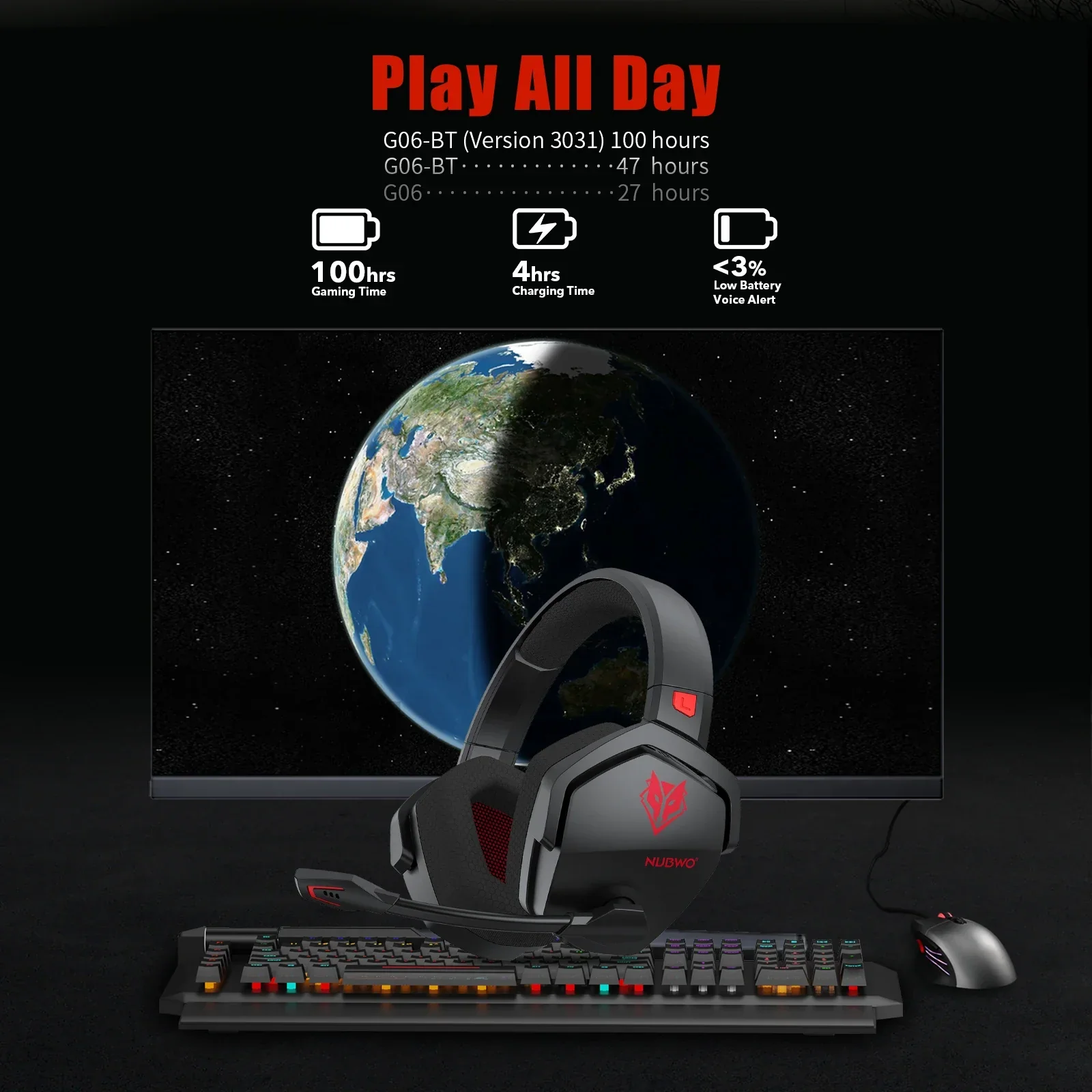 Wireless Gaming Headset With Mic Active Noise Cancellation - Image 14
