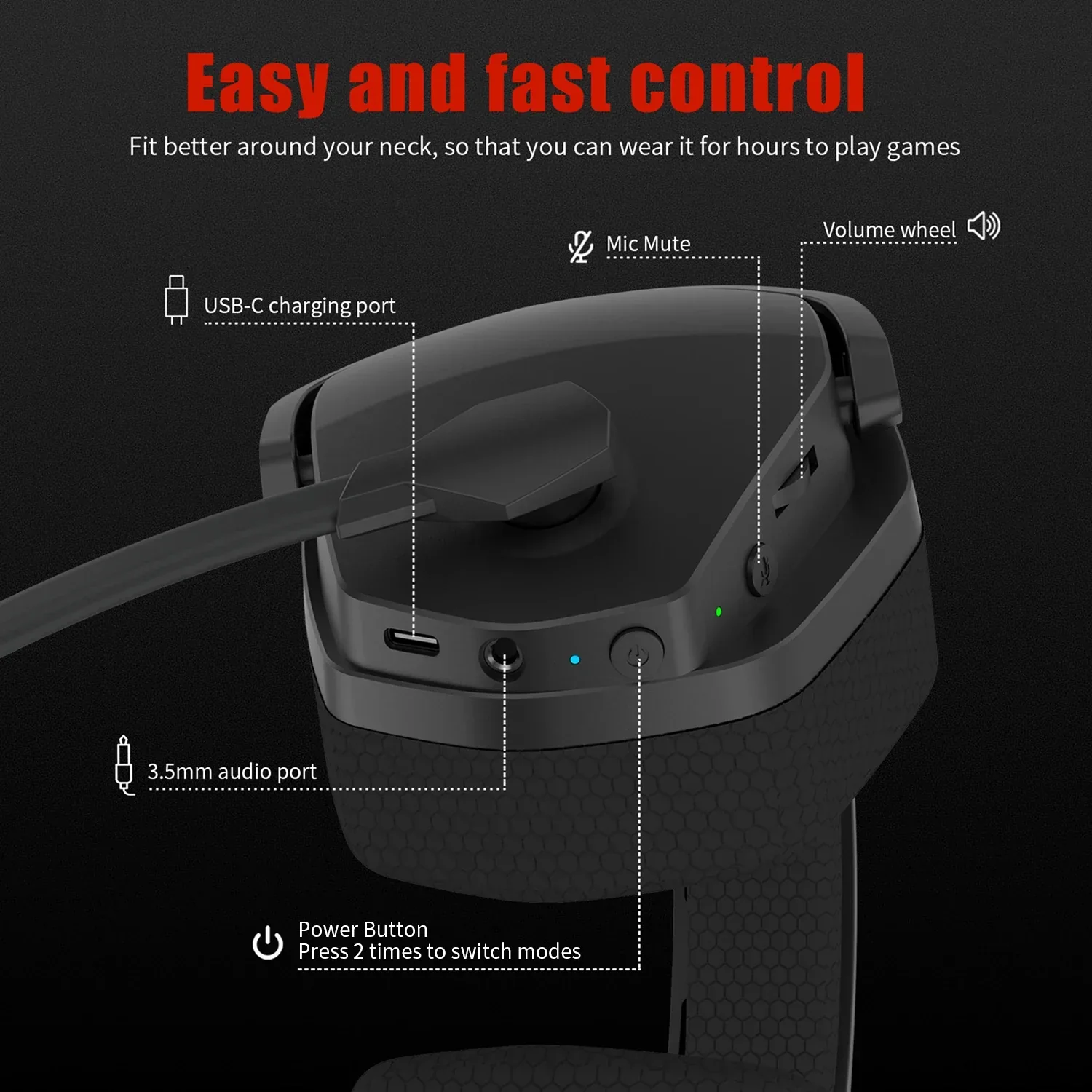 Wireless Gaming Headset With Mic Active Noise Cancellation - Image 16