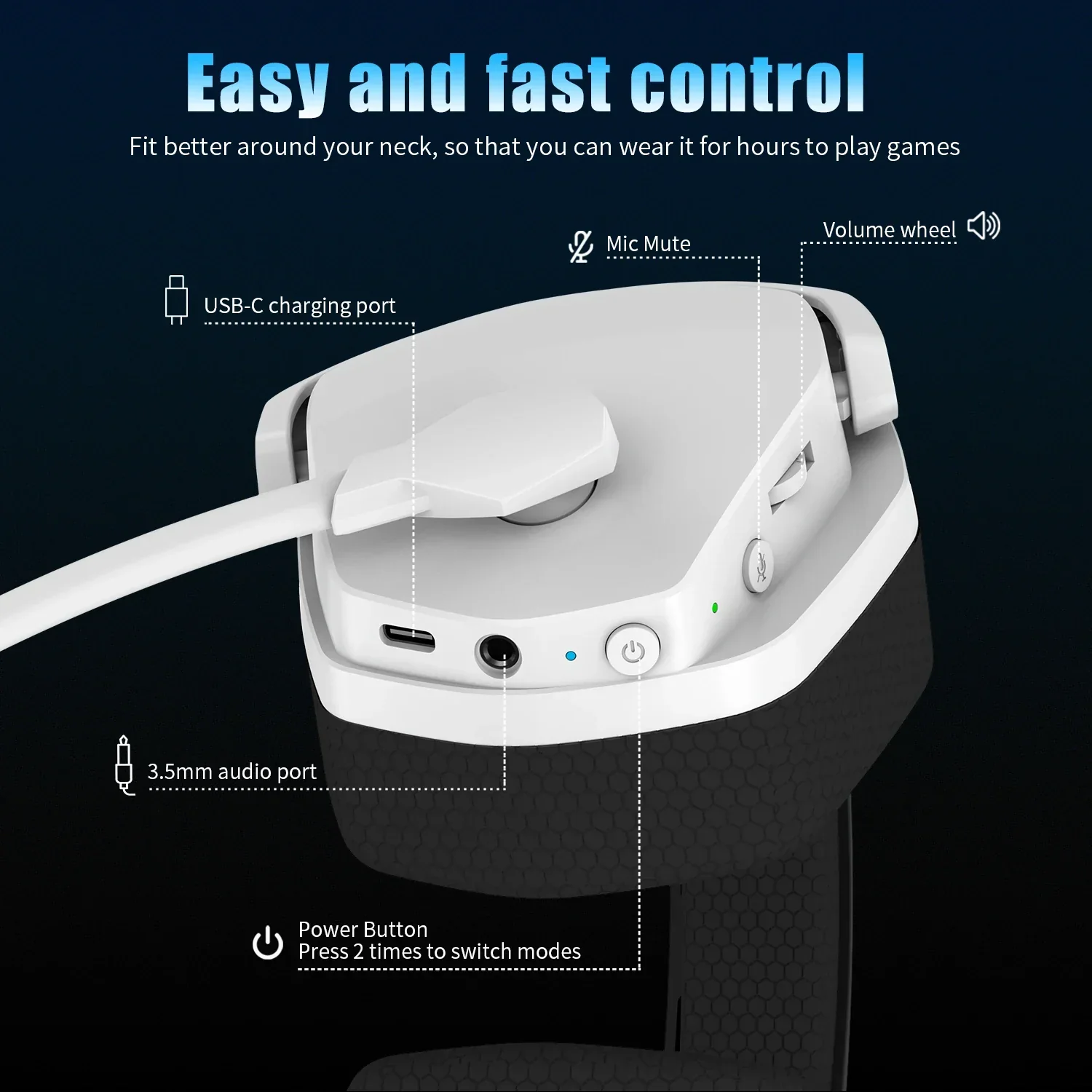 Wireless Gaming Headset With Mic Active Noise Cancellation - Image 4