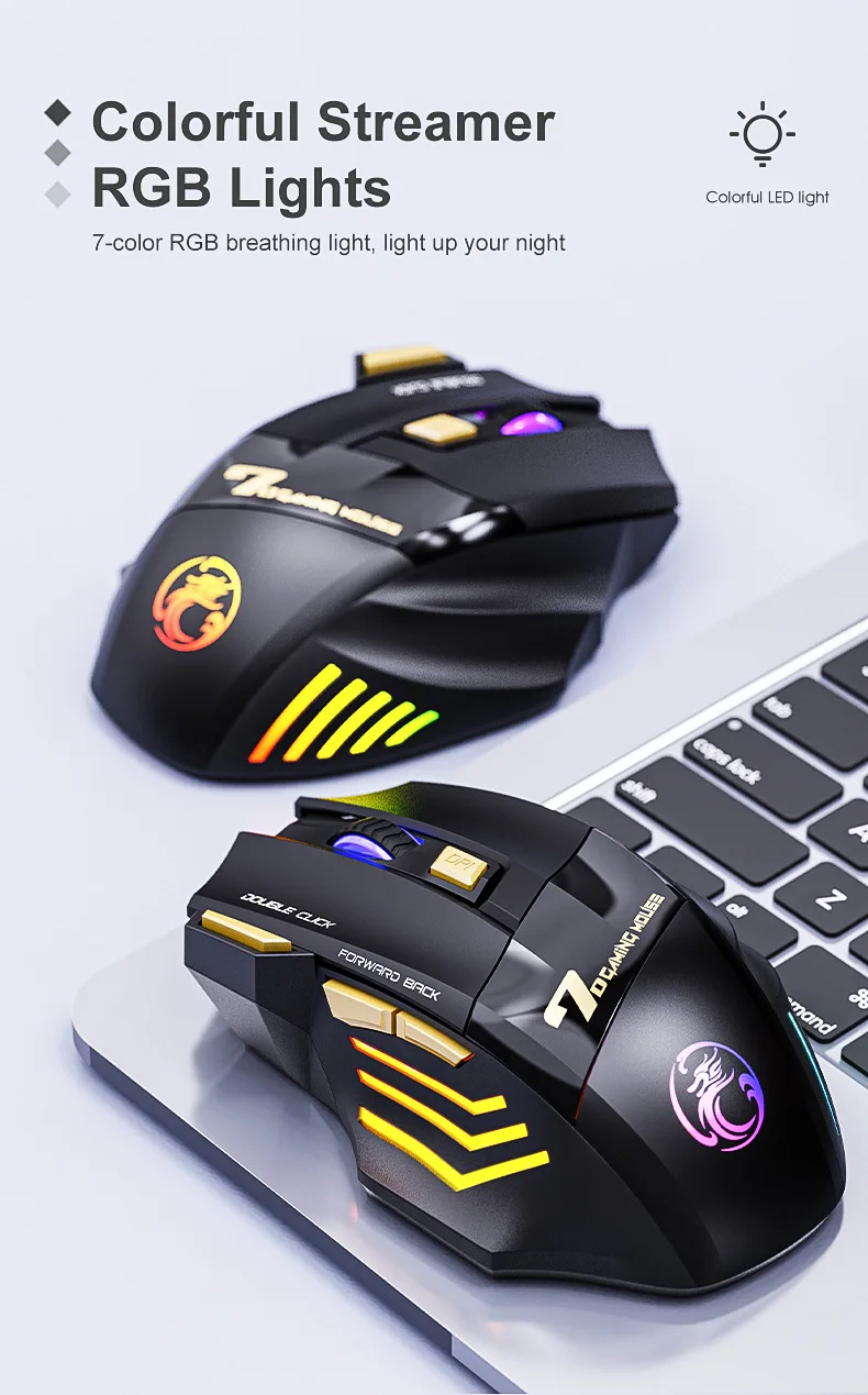 Wireless Gaming Mouse 3200DPI Dual Mode Rechargeable - Image 10