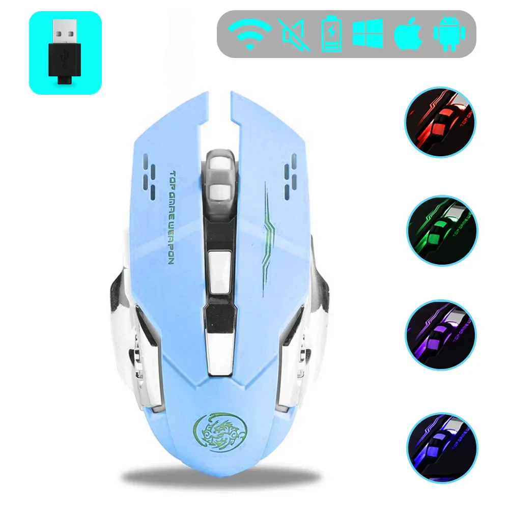 Wireless Gaming Mouse Rechargeable Silent RGB Backlight - Image 14