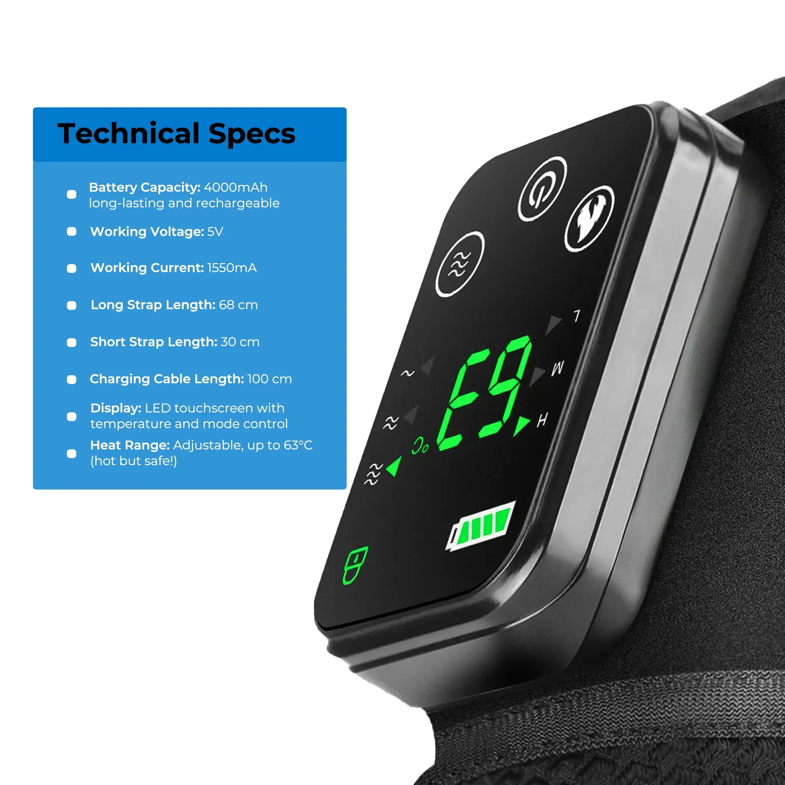 Wireless Heated Massager 3 In 1 Knee Elbow Shoulder - Image 8