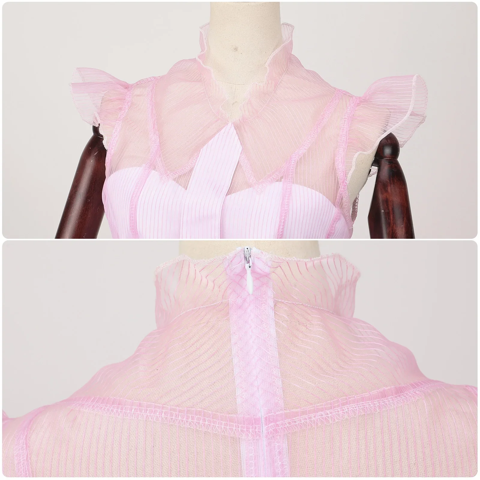 Glinda Witch Pink Cosplay Dress Halloween Party 2025 - Image 3